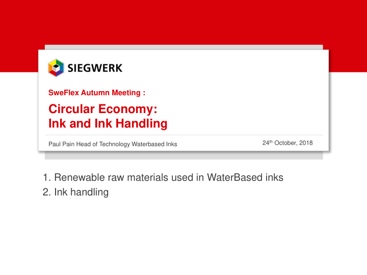 circular economy ink and ink handling