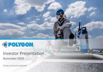 Investor Presentation  November 2019  Strictly private and confidential  |  0  Important notice