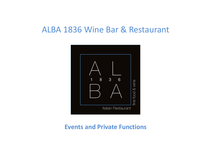 alba 1836 wine bar restaurant