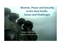 women peace and security in the asia pacific issues and