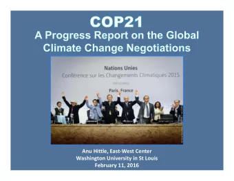 Anu Hittle, East  West Center Washington University in St Louis February 11, 2016  UNFCCC (UN