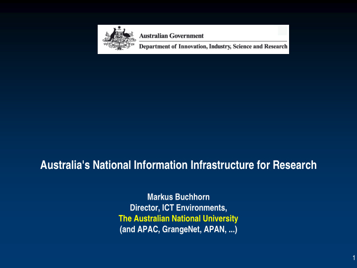 australia s national information infrastructure for