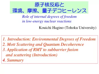 Role of internal degrees of