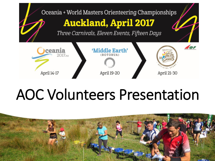 aoc volunteers presentation new zealand orienteering