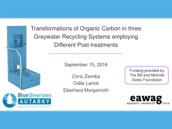 Different Post-treatments  September 15, 2016  Funding provided by  The Bill and Melinda  Chris