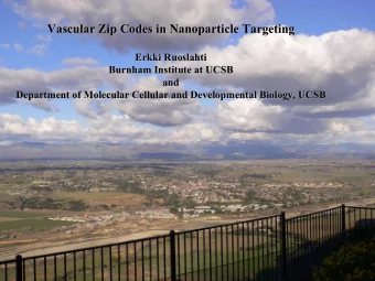 Vascular Zip Codes in Nanoparticle  Nanoparticle Targeting  Targeting  Vascular Zip Codes in  Erkki