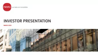 INVESTOR PRESENTATION  MARCH 2019  Disclaimer  The information contained in this document has not