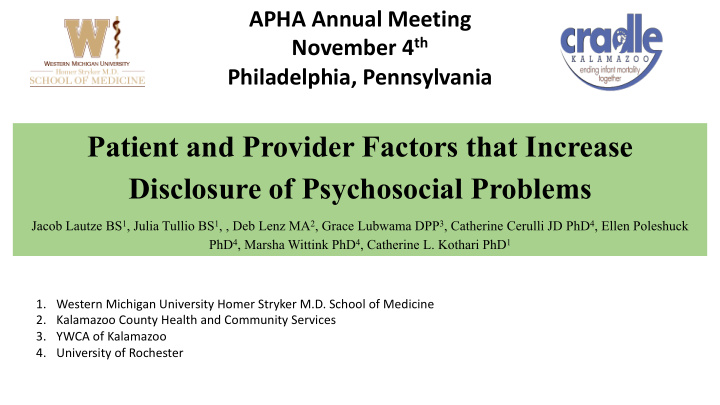 patient and provider factors that increase disclosure of
