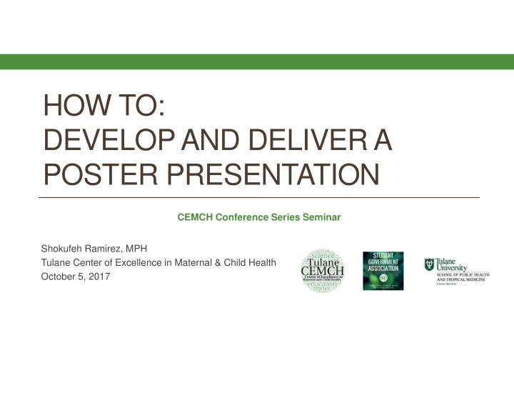 how to develop and deliver a poster presentation