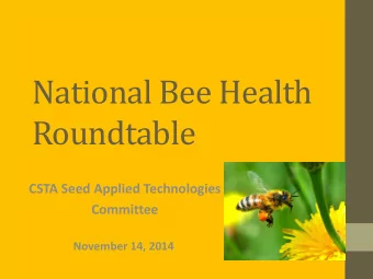 Roundtable  CSTA Seed Applied Technologies  Committee  November 14, 2014  Background  Summer
