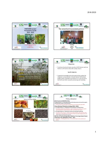 2082019  TREEFARMS project  The consortium &amp; associated partners  Presentation results