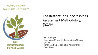 (ROAM)  KUZEE, Mirjam  International Union for Conservation of Nature  (IUCN)  Forest Landscape