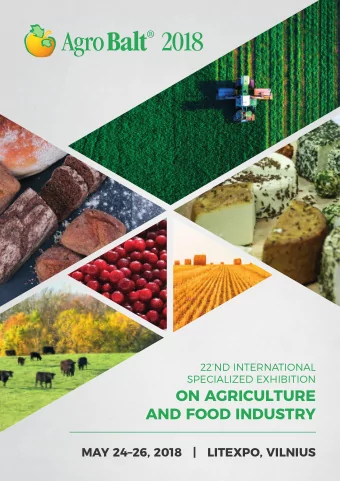 on Agriculture  And Food induStrY  MAY 2426, 2018   |   liteXPo, VilniuS