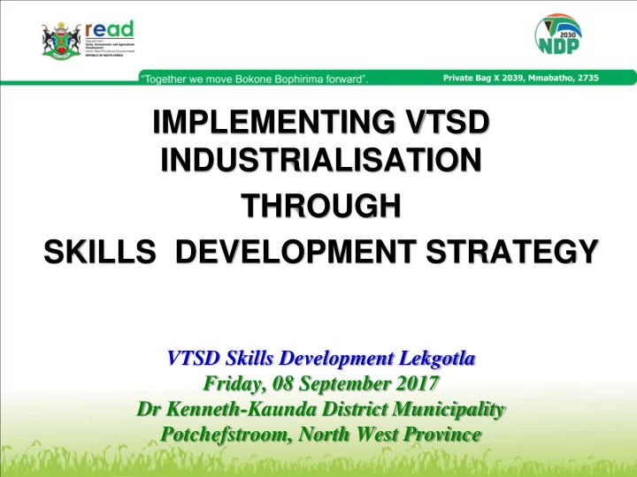 june implementing vtsd industrialisation through skills