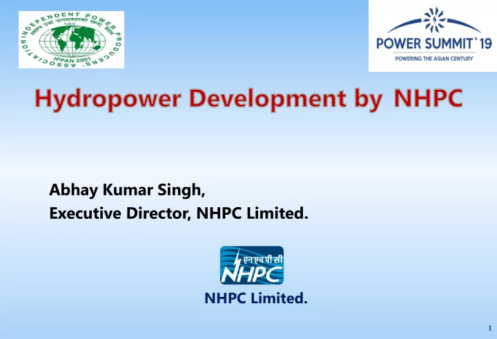 abhay kumar singh executive director nhpc limited