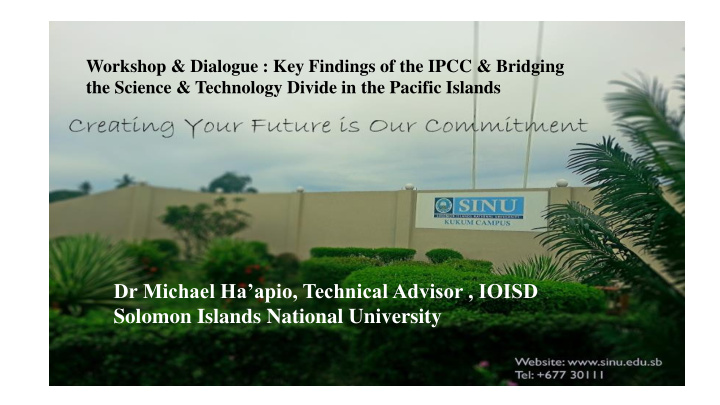 solomon islands national university some p papers