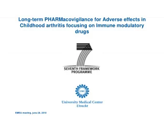 Long-term PHARMacovigilance for Adverse effects in  Childhood arthritis focusing on Immune