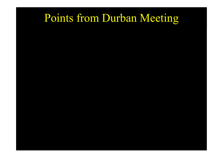 points from durban meeting 1 dea proposals from durban