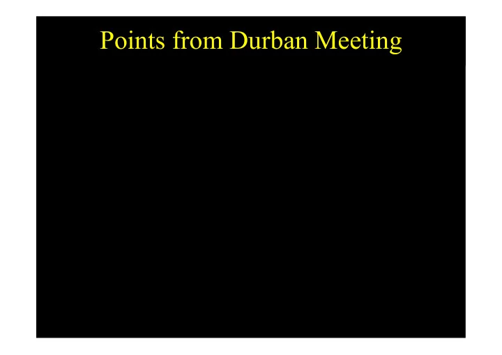 points from durban meeting 1 dea proposals from durban