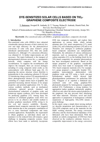 DYE-SENSITIZED SOLAR CELLS BASED ON TIO 2 -  GRAPHENE COMPOSITE ELECTRODE  T. Battumur, Swapnil B.