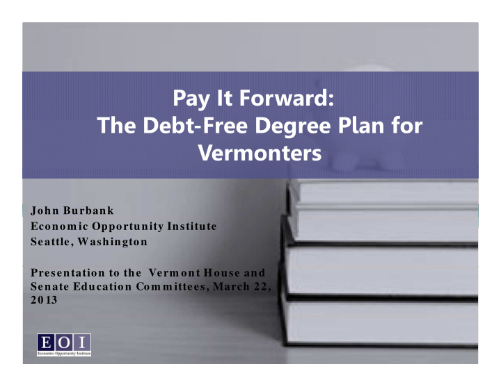 pay it forward th d bt f the debt free degree plan for d