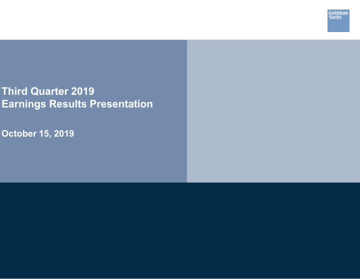 third quarter 2019 earnings results presentation