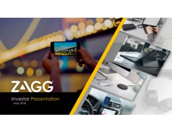 Investor Presentation  May 2018  0  Cautionary note regarding forward-looking statements