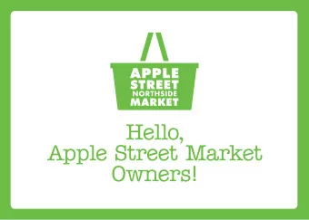 Hello,  Apple Street Market  Owners!  THANK  YOU  FOR  YOUR  SUPPORT!  Stay up to date with the
