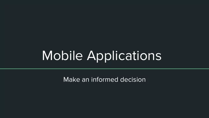 mobile applications