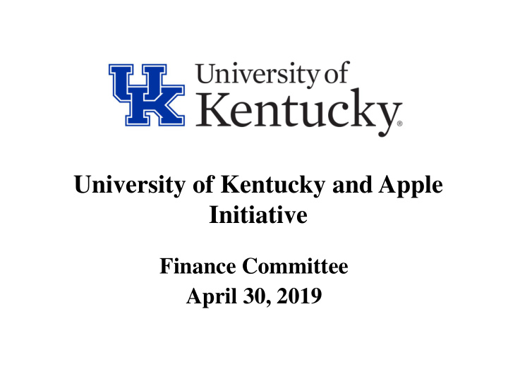 university of kentucky and apple