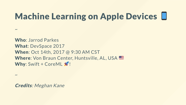machine learning on apple devices