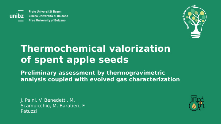 thermochemical valorization of spent apple seeds