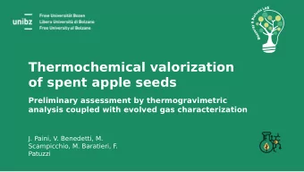 Thermochemical valorization  of spent apple seeds  Preliminary assessment by thermogravimetric