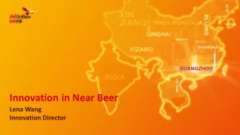 Innovation in Near Beer  Lena Wang  Innovation Director  Connection with Strategy  Personal