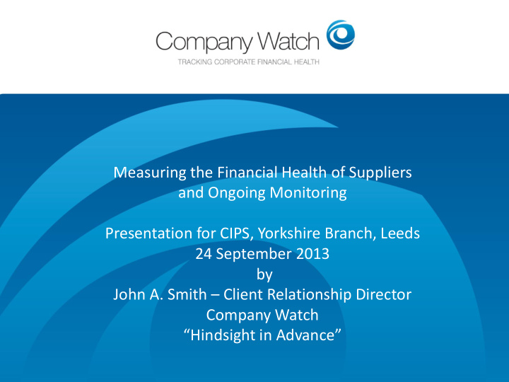 measuring the financial health of suppliers
