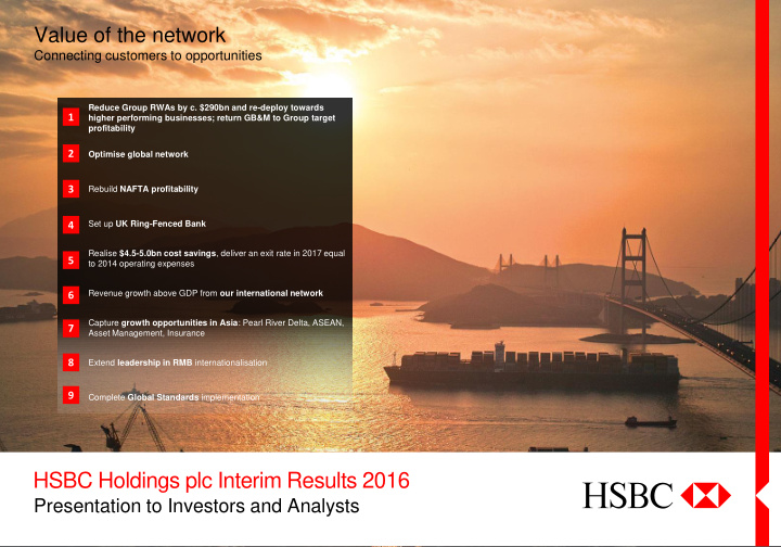 hsbc holdings plc interim results 2016