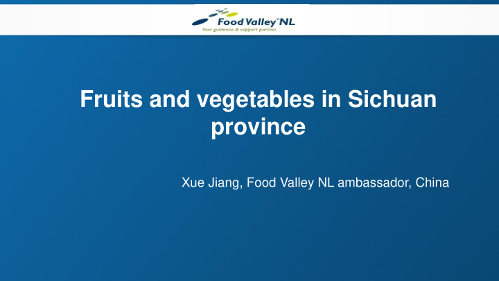 fruits and vegetables in sichuan province
