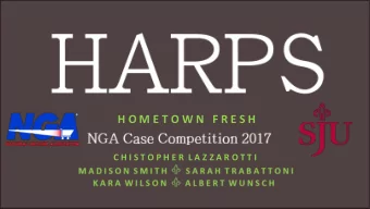 HARPS  H O M E T O W N   F R E S H  NGA Case Competition 2017  C H I S T O P H E R  L A Z Z A R O T