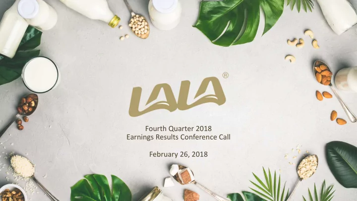 fourth quarter 2018 earnings results conference call