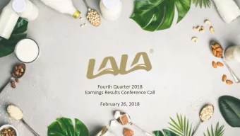 Fourth Quarter 2018  Earnings Results Conference Call  February 26, 2018  Disclaimer  This material