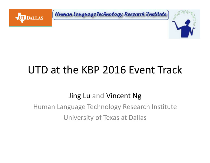 utd at the kbp 2016 event track