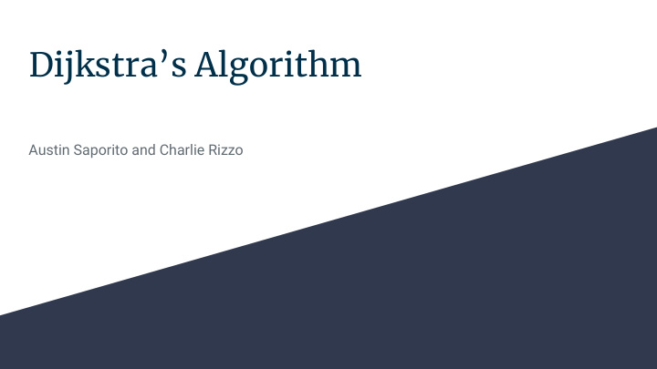 dijkstra s algorithm