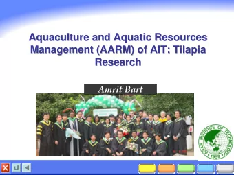 Aquaculture and Aquatic Resources  Aquaculture and Aquatic Resources  Management (AARM) of AIT: