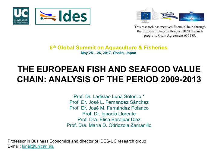 the european fish and seafood value chain analysis of the