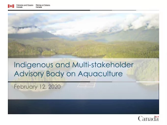 Indigenous and Multi-stakeholder  Advisory Body on Aquaculture  February 12, 2020  IMAB Terms of