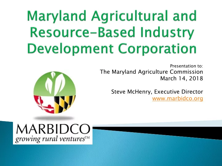 the maryland agriculture commission march 14 2018 steve