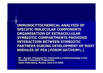 IMMUNOCYTOCHEMICAL ANALYSIS OF  IMMUNOCYTOCHEMICAL ANALYSIS OF  SPECIFIC MOLECULAR COMPONENTS