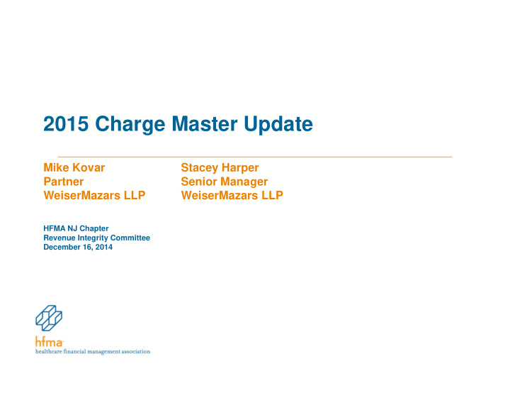 2015 charge master update