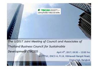 The 1/2017 Joint Meeting of Council and Associates of  Thailand Business Council for Sustainable