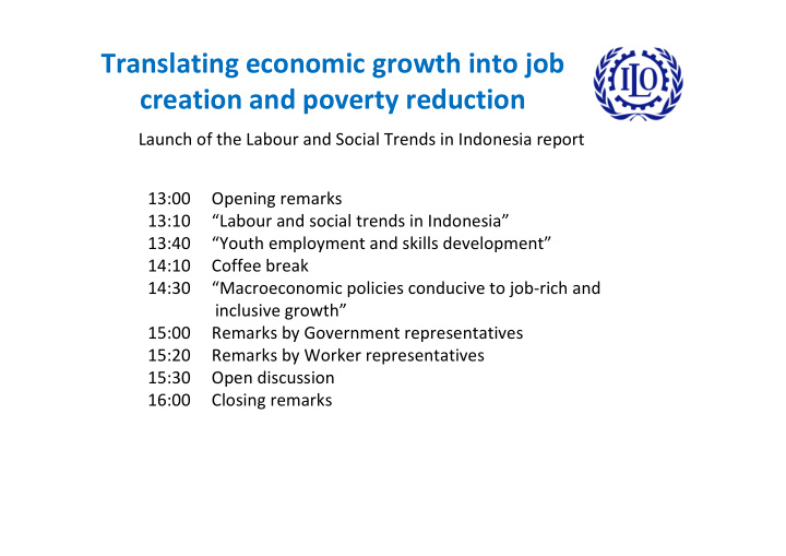 translating economic growth into job creation and poverty